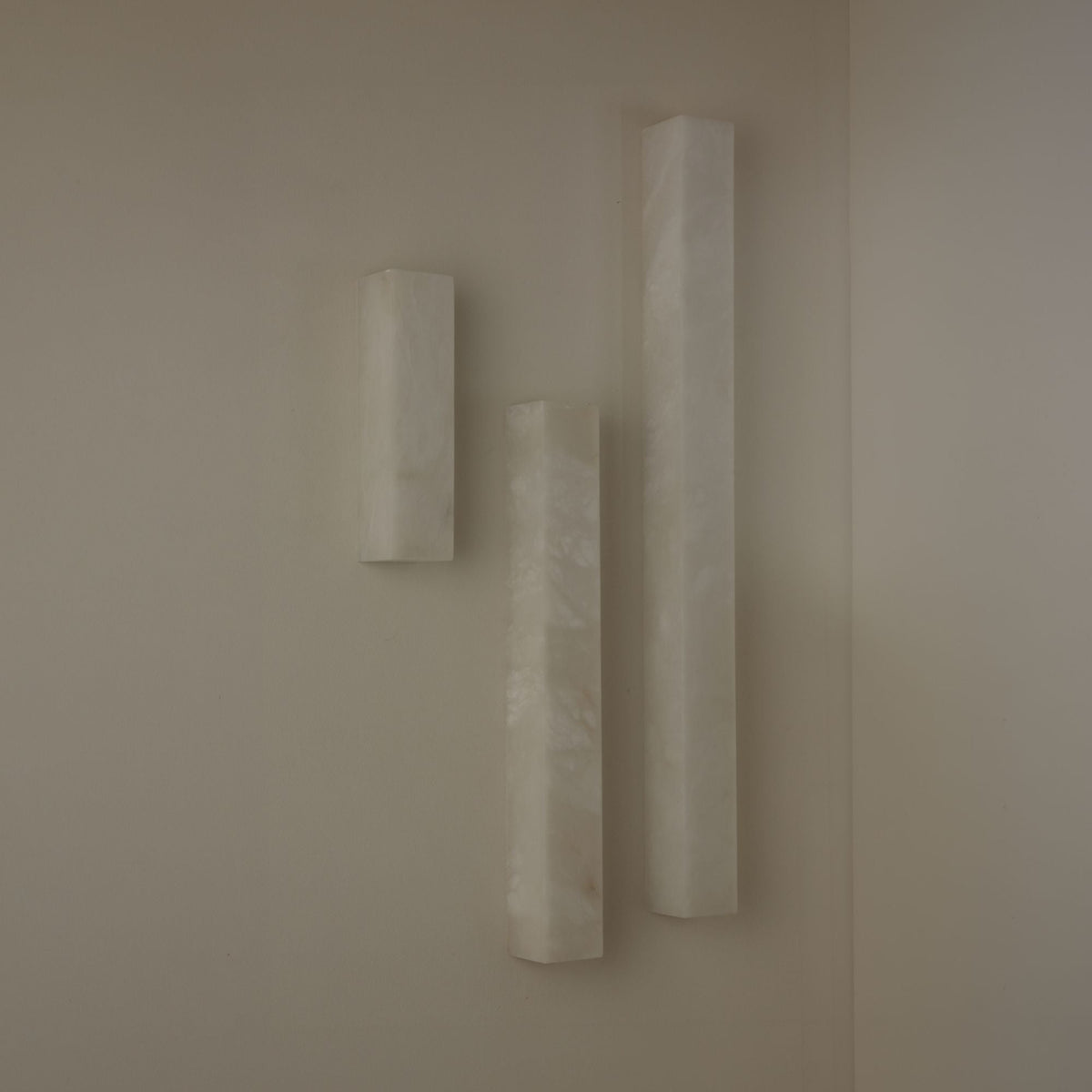 Aureline LED Alabaster Column Wall Light 500mm - Soft White
