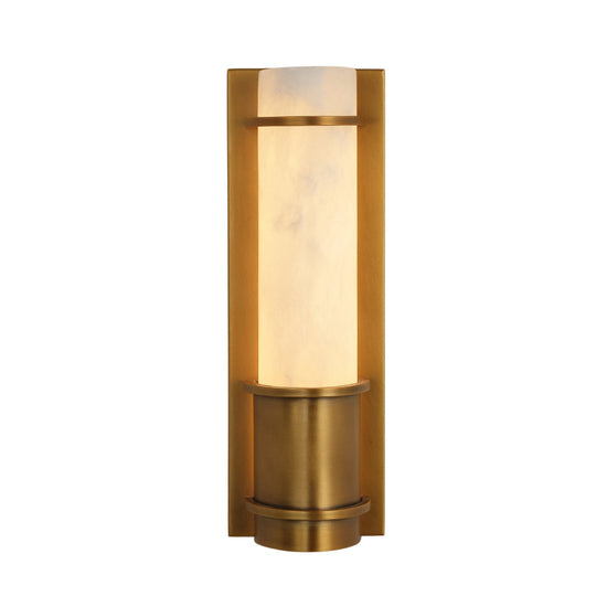 Averna LED Framed Alabaster Wall Light Small - Brushed Brass