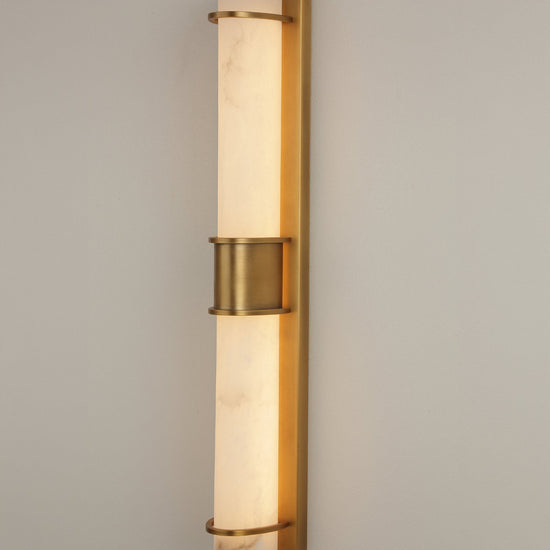 Averna LED Framed Alabaster Wall Light - Brushed Brass