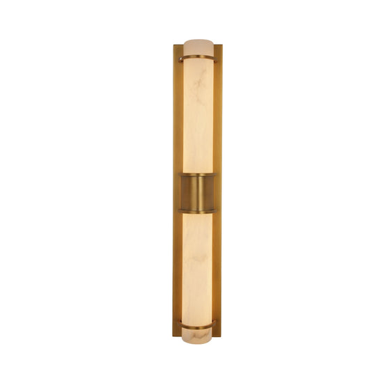 Averna LED Framed Alabaster Wall Light - Brushed Brass