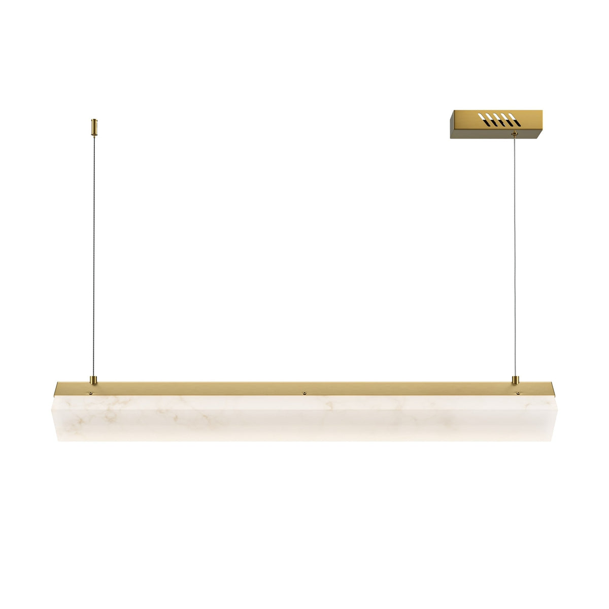 Petra LED Linear Chandelier - Brass With Natural Alabaster