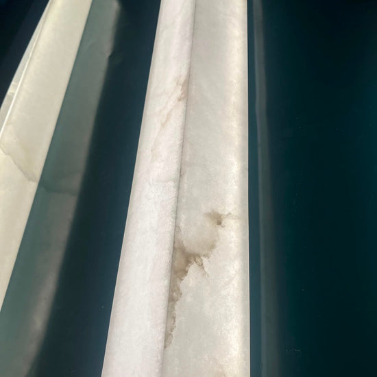 Valmera LED Slim Vertical Alabaster Wall Light - Soft White