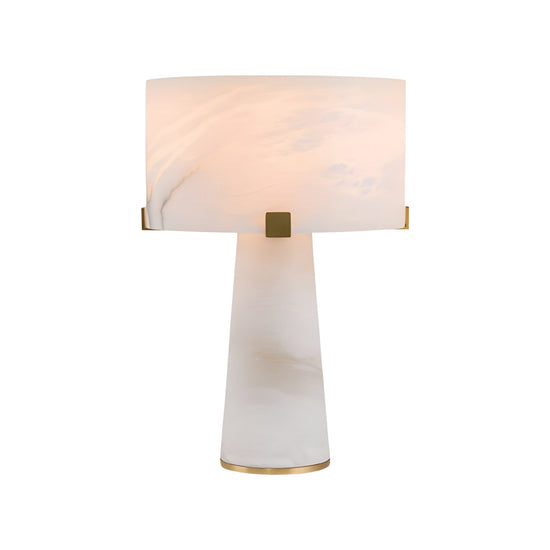 Virello 3 Light Alabaster Table Lamp - Soft White & Brass