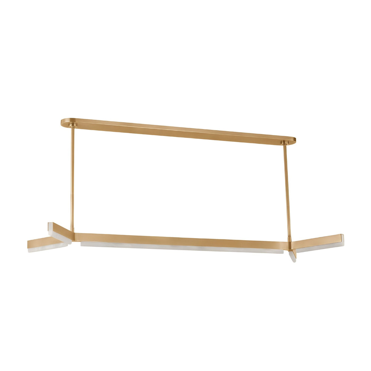 Elvaris LED Alabaster Linear Chandelier - Brushed Brass