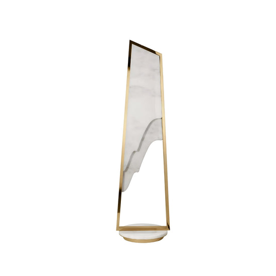 Atria Small LED Alabaster Floor Lamp - Brushed Brass
