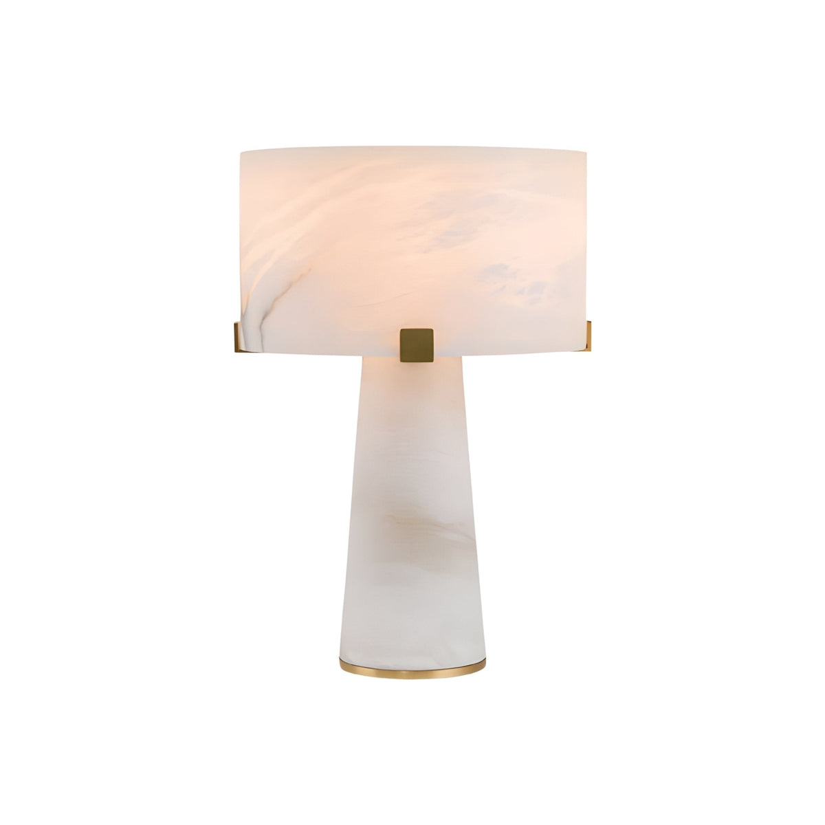 Virello 2 Light Compact Alabaster Table Lamp - Brass