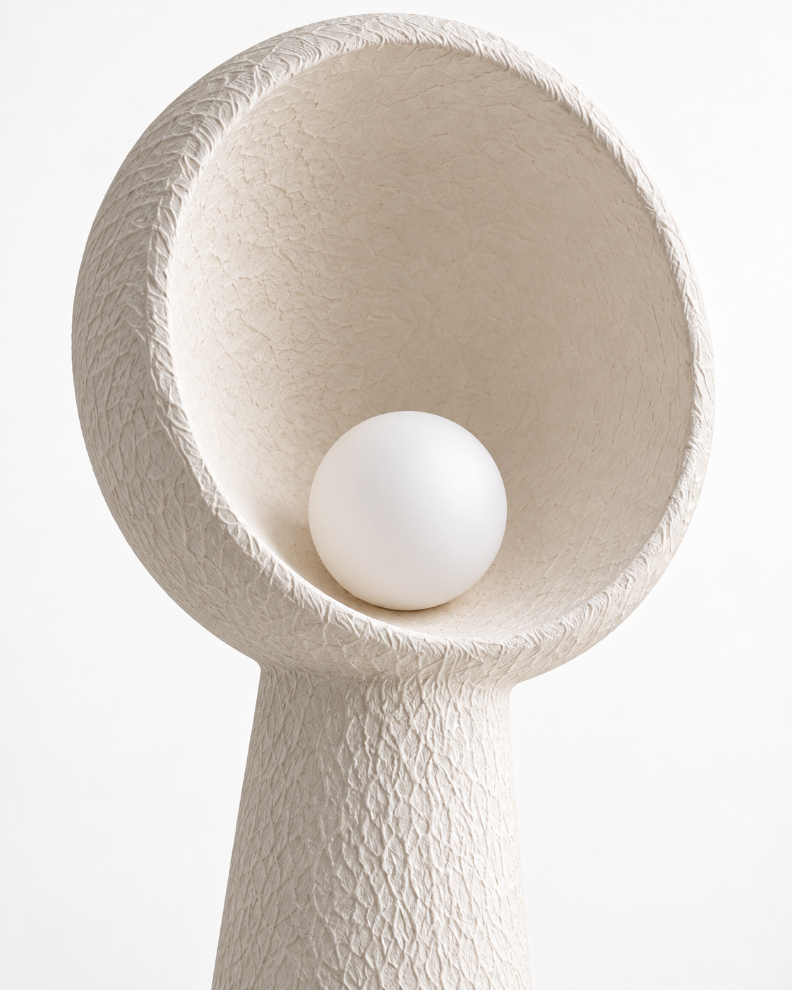 Dalisa Textured Resin Dish Floor Lamp — AI-generated detail illustration; 400 mm representative model