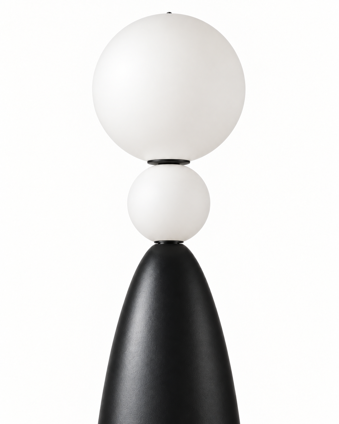 Dalisa Double Globe Resin Floor Lamp — AI-generated detail illustration; Black, 380 mm