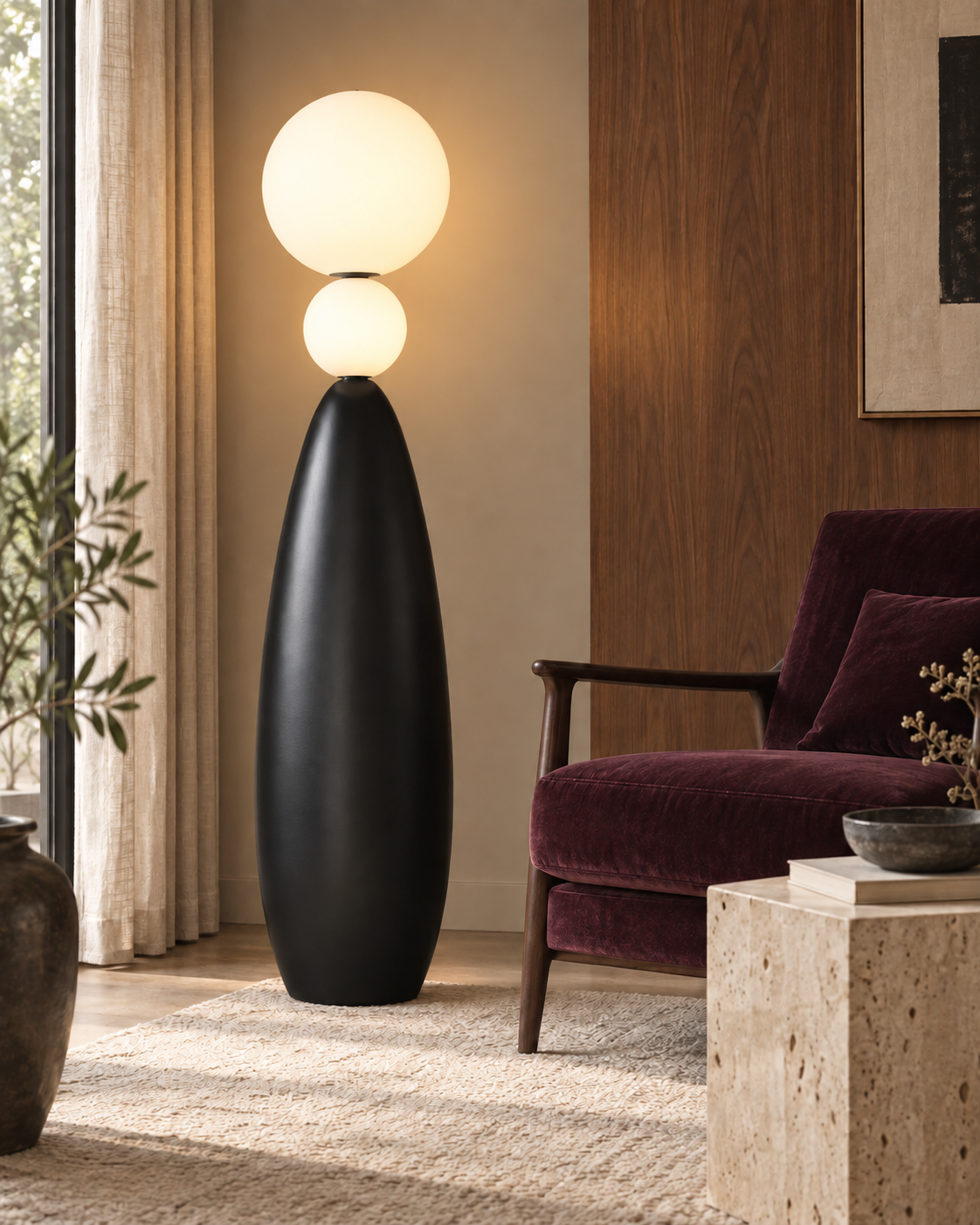 Dalisa Double Globe Resin Floor Lamp
