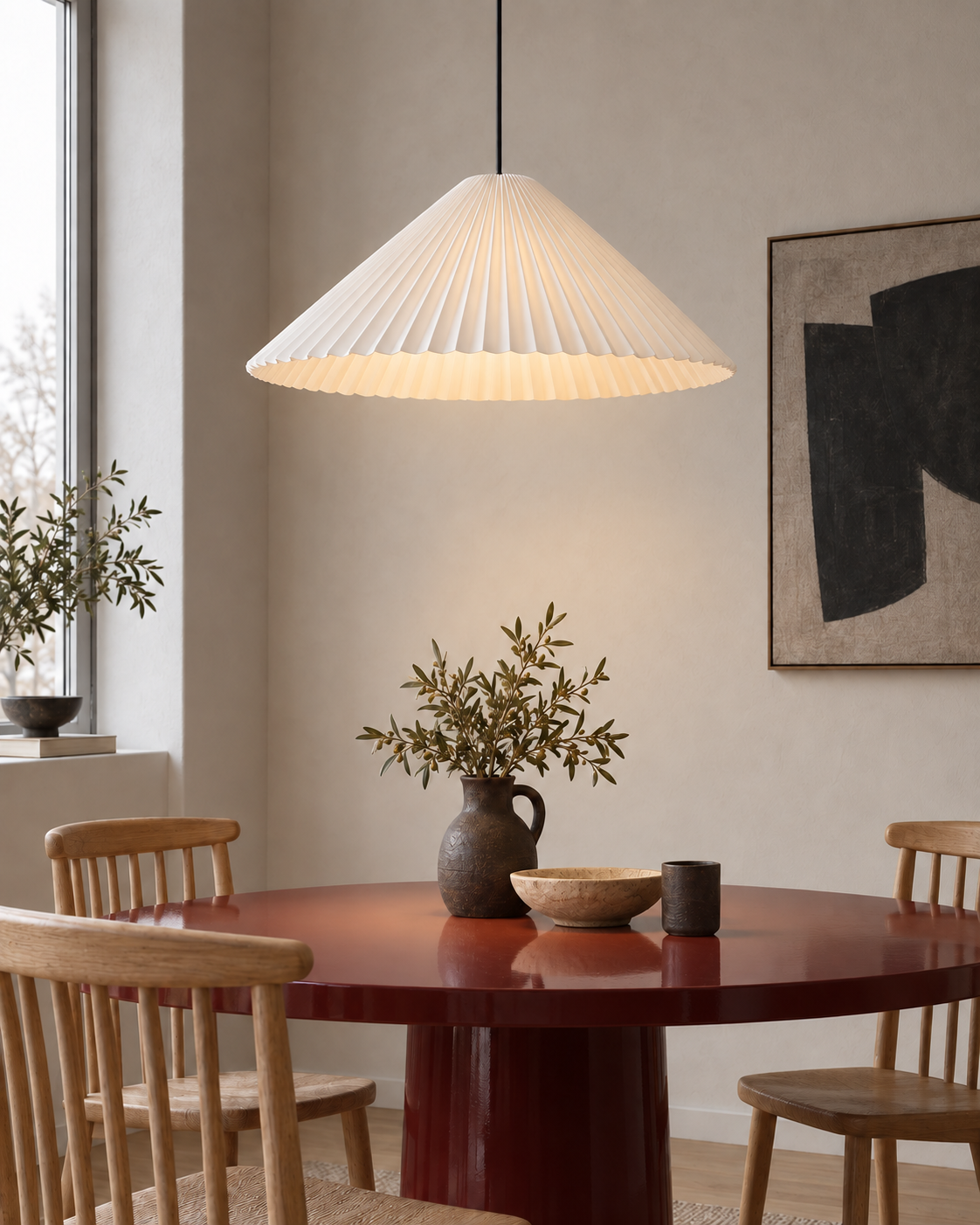 Linessa Pleated Resin Pendant Light