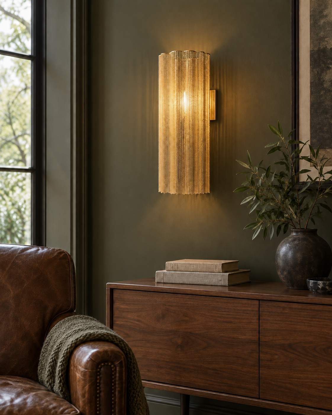 Caleno — light on; AI-generated interior scene