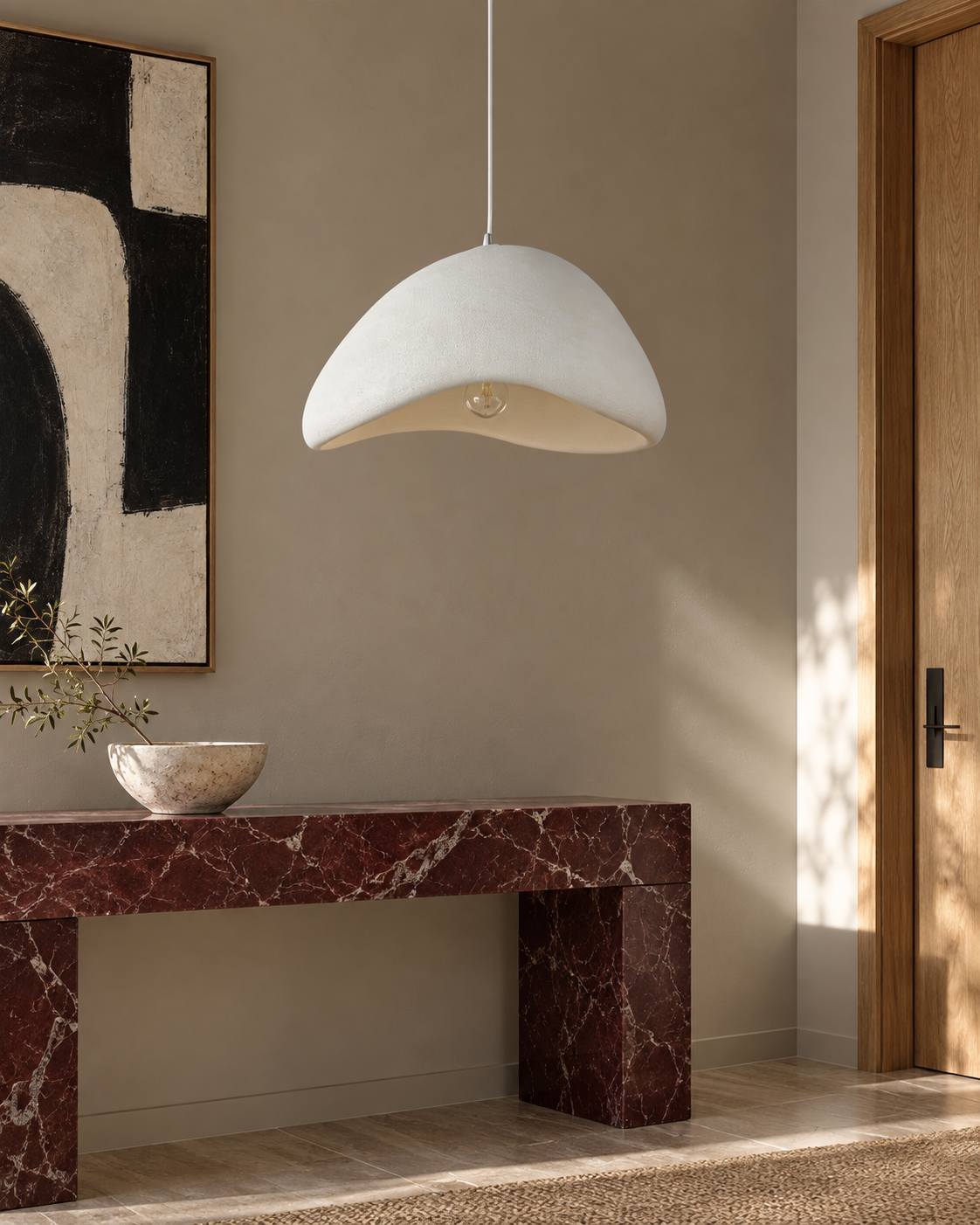 Calina — light off; AI-generated interior scene, 500 mm White