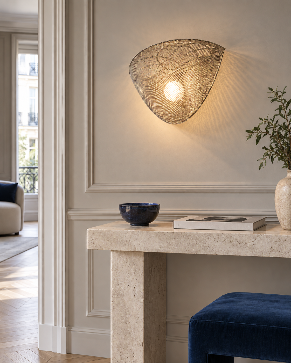 Lanesta — light on; AI-generated interior scene