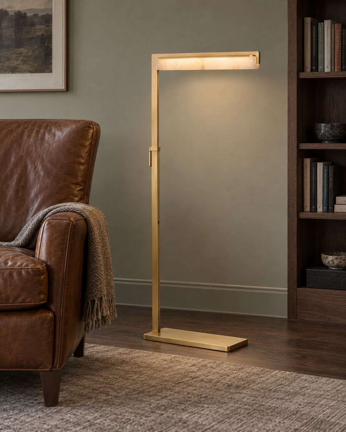 Linea LED Alabaster Floor Lamp