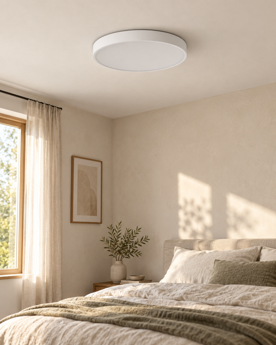 MOPOCE Luma Oval Ceiling Light — AI-generated room illustration