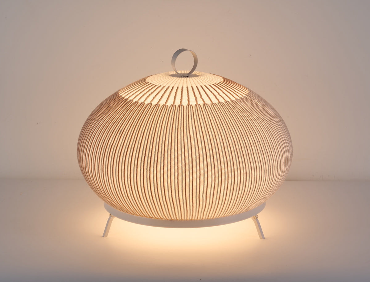 MOPOCE Pleat Low Table Lamp — illuminated product view