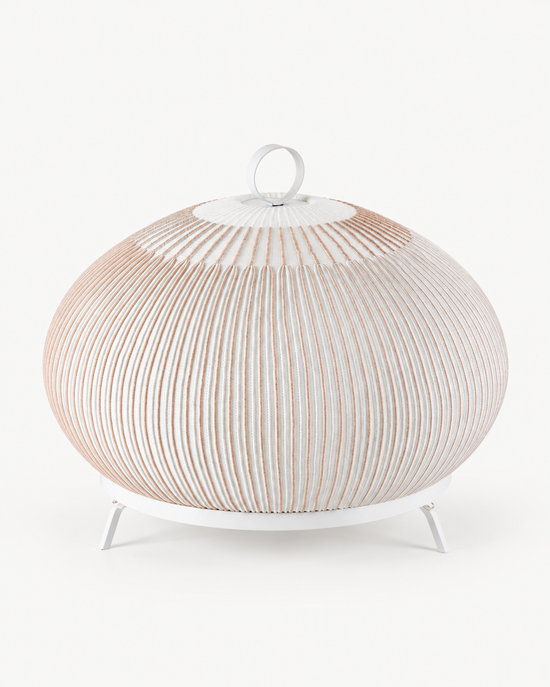 MOPOCE Pleat Low Table Lamp — white studio background edit