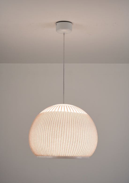 MOPOCE Pleat Round Pendant — illuminated product view