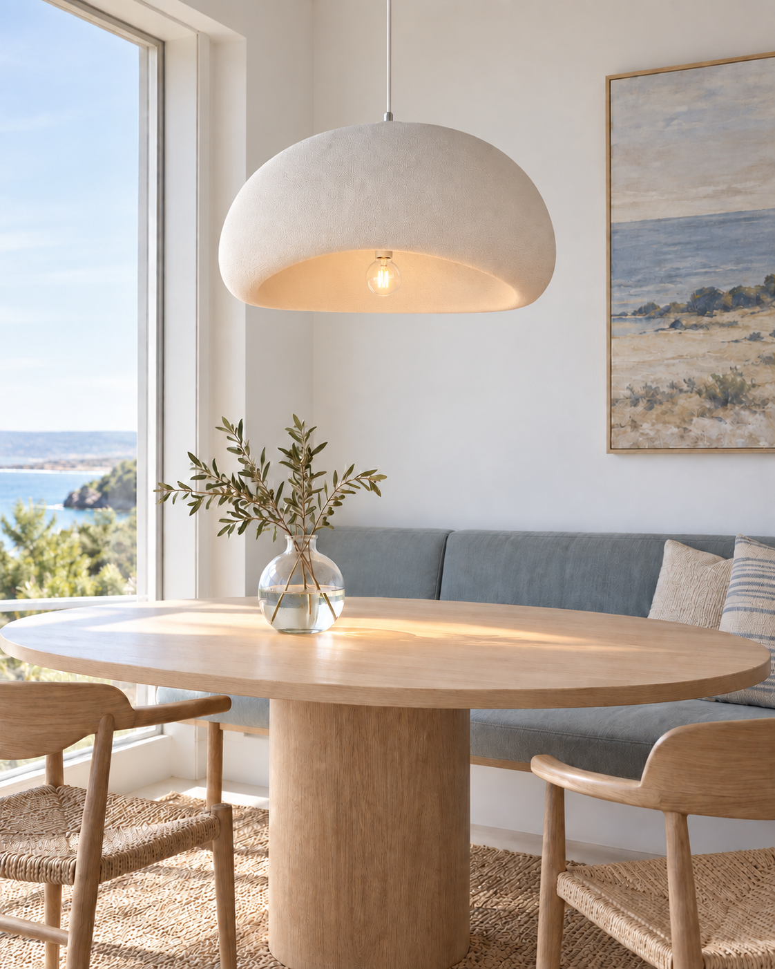 Sienea — light on; AI-generated interior scene, 600 mm White
