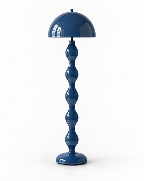 Oroessa Sculptural Resin Floor Lamp — white background product view; AI-generated illustration; blue