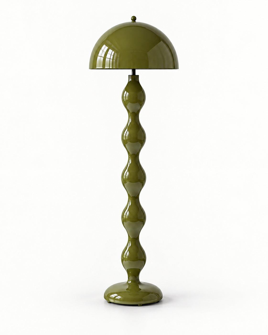 Oroessa Sculptural Resin Floor Lamp — white background product view; AI-generated illustration; green