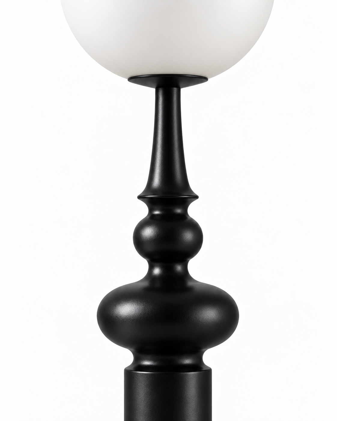 Palasa Sculptural Resin Table Lamp — AI-generated detail illustration; Black, 250 mm