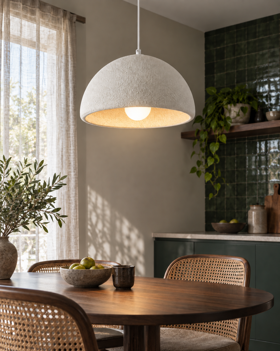 Senesta Textured Resin Dome Pendant Light