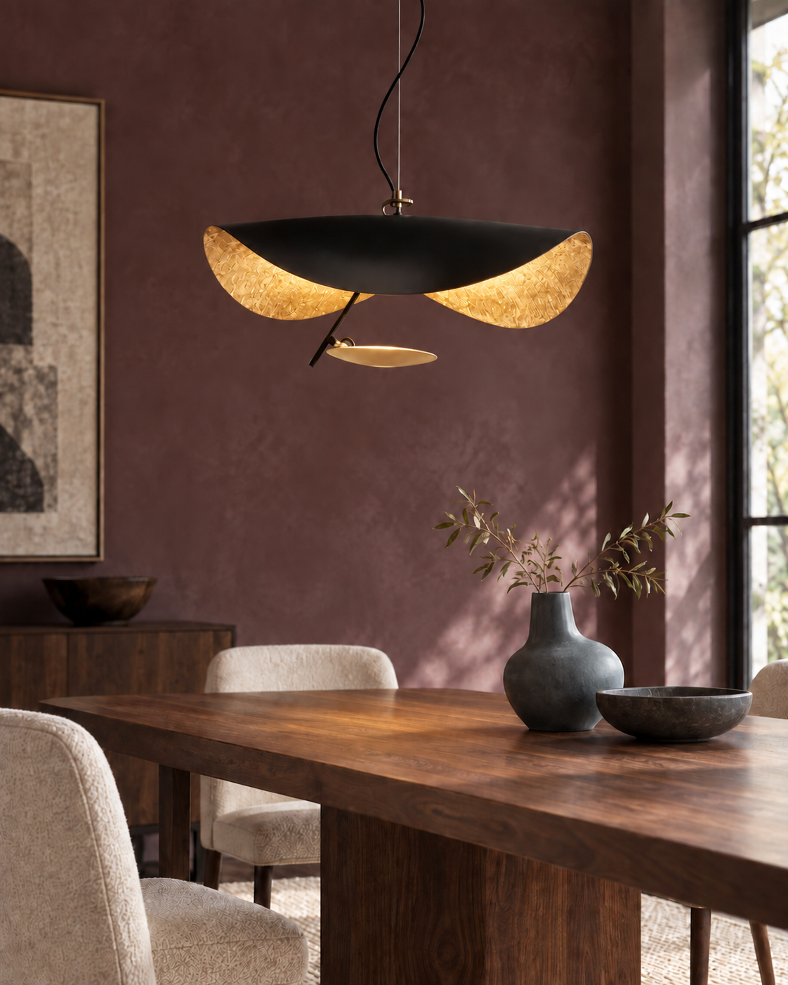 Solasa Sculptural Metal Pendant Light