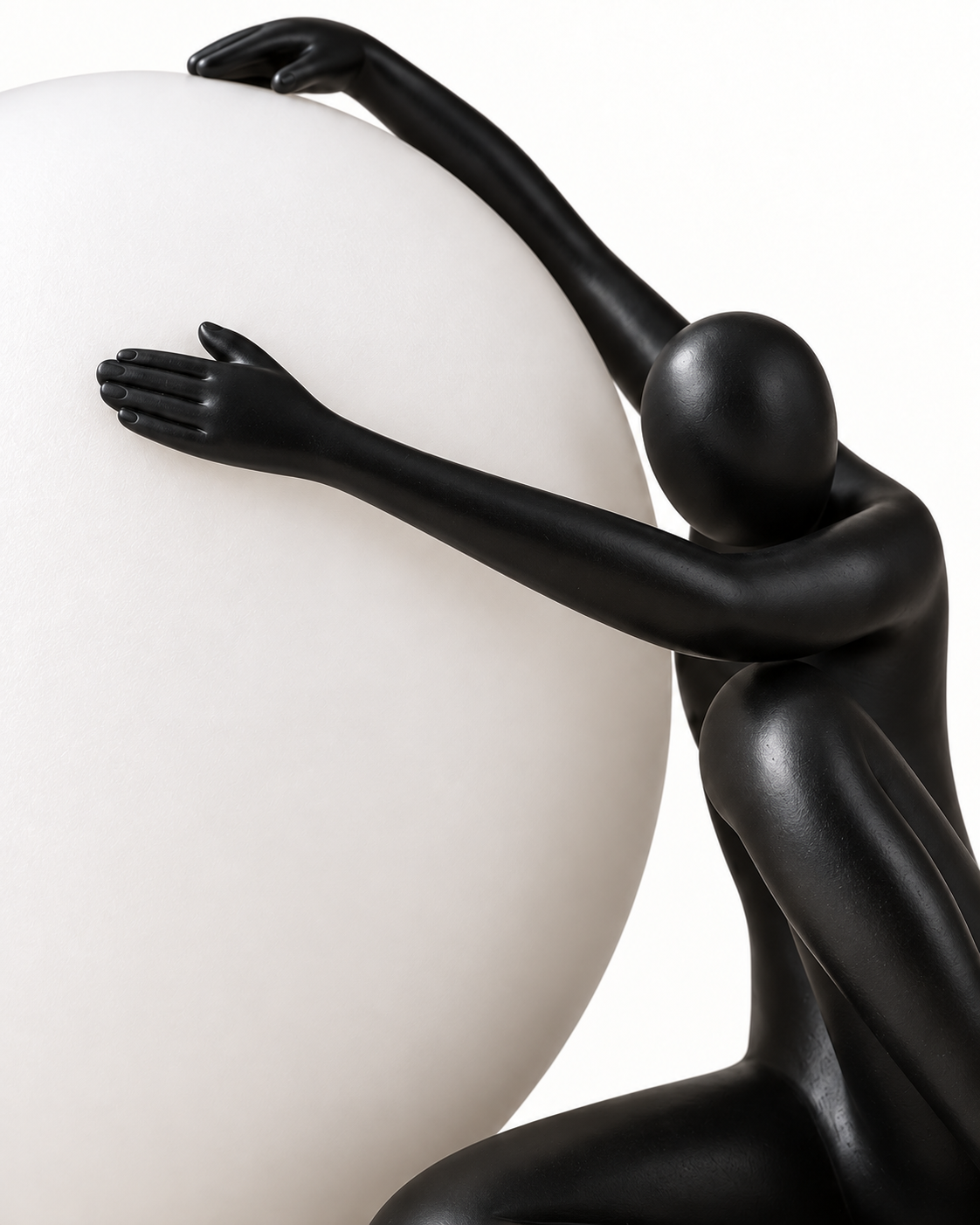 Soleno Embrace Sculptural Table Lamp — AI-generated detail illustration; Black