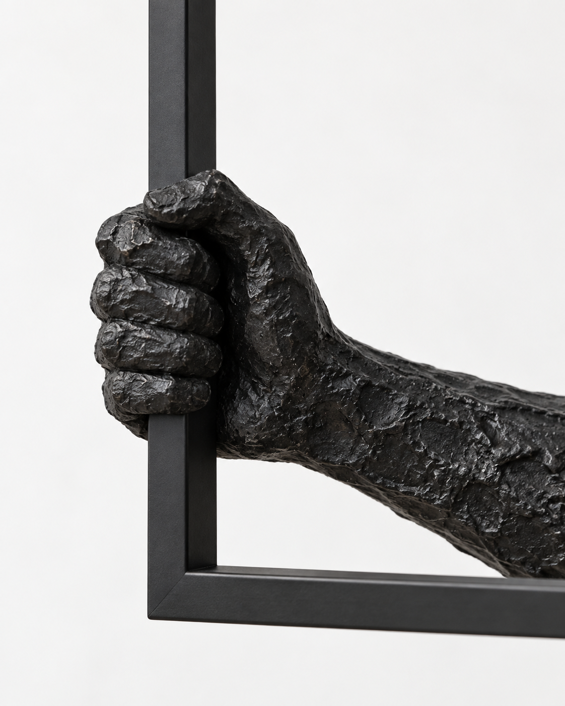Talira Sculptural Floor Lamp — AI-generated resin and aluminium detail illustration