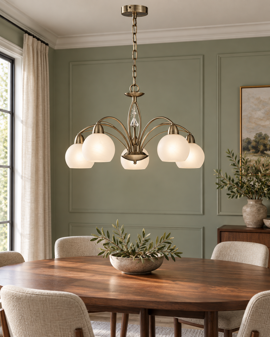 Thea Crystal Glass Ceiling Light
