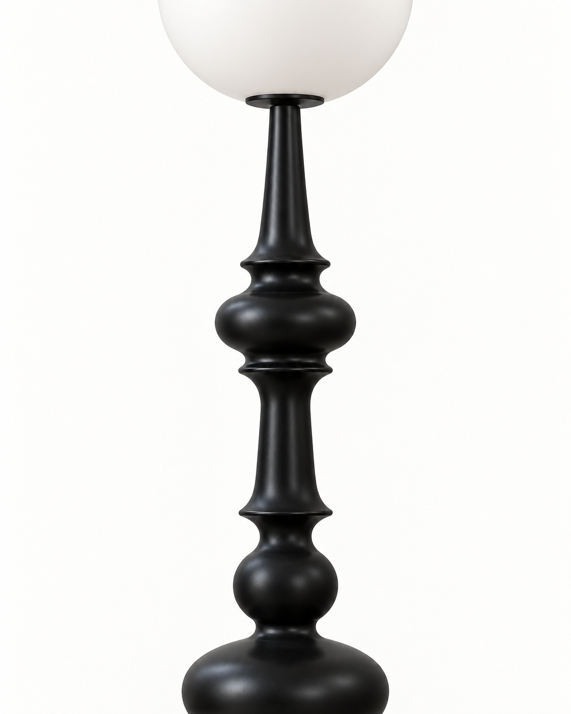 Umbione Sculptural Resin Floor Lamp — AI-generated detail illustration; Black, 300 mm