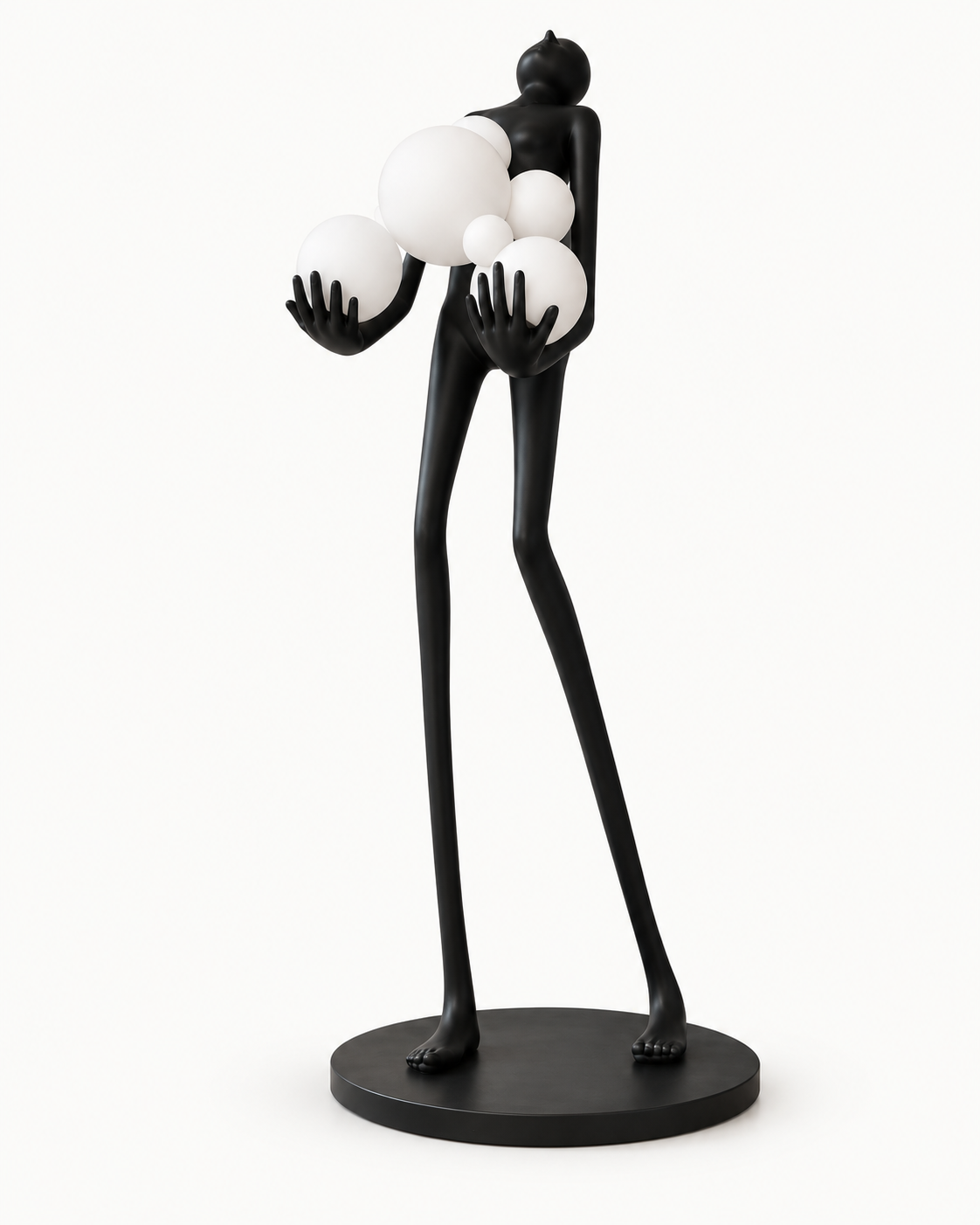 Varita Sculptural Resin Floor Lamp — white background product view; AI-generated illustration