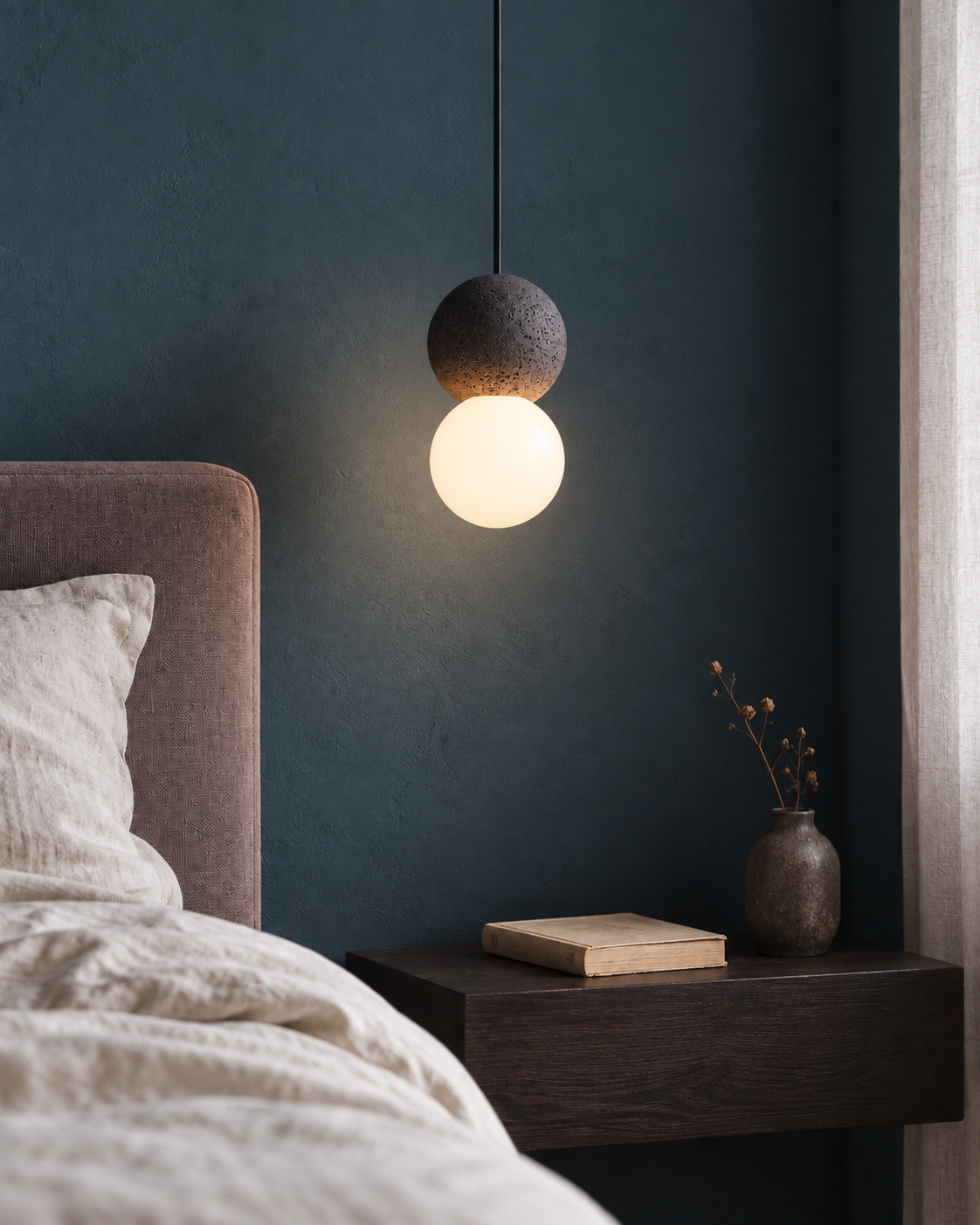 Zarida Concrete and Glass Pendant Light